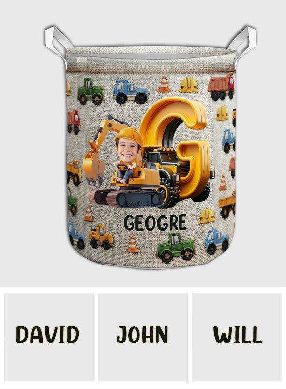 Construction Machines - Personalized Kid Storage Basket