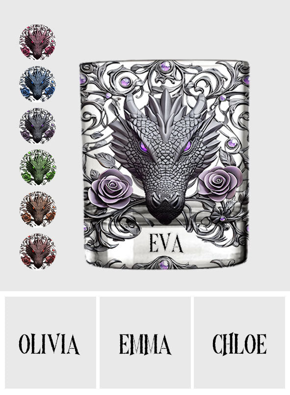 Verre à whisky personnalisé Dragon et Roses