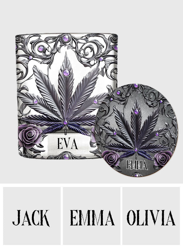 Magnifiques verres à whisky personnalisés au cannabis