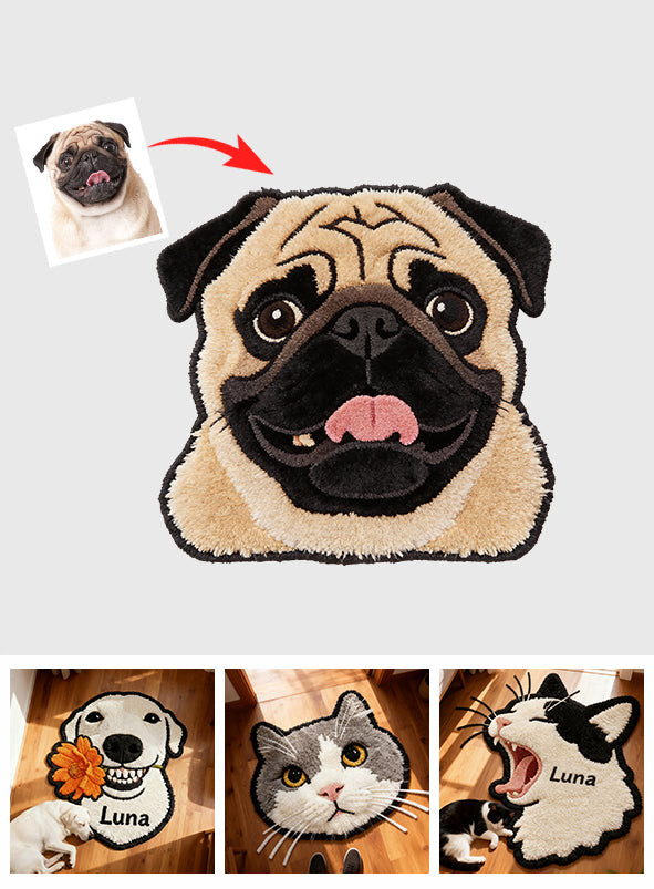 Tapis personnalisé pour chien antidérapant à partir de n'importe quelle photo