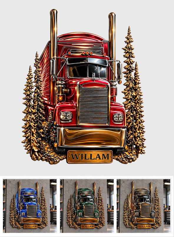 Truck Driver - Personalized Trucker 3D Printed Cut Metal Sign