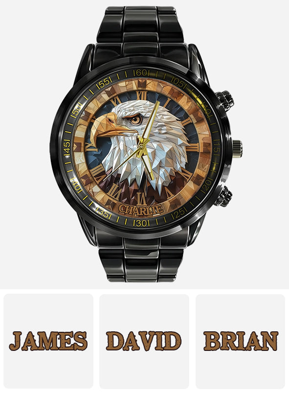 Aigle géométrique - Montre-bracelet personnalisée Aigle à tête blanche