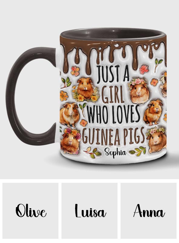 Just A Girl Who Loves Guinea Pigs - Personalized Accent Mug