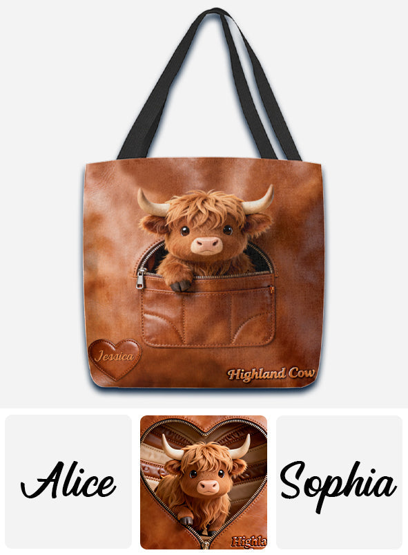 Love Highland Cows - Personalized Highland Cow Tote Bag