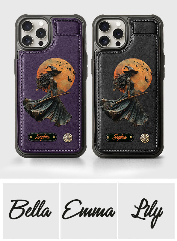 Étui portefeuille de téléphone personnalisé Sorcière Magique