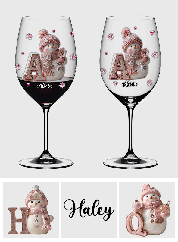 Joyeux Noël - Verre à vin familial personnalisé à longue tige