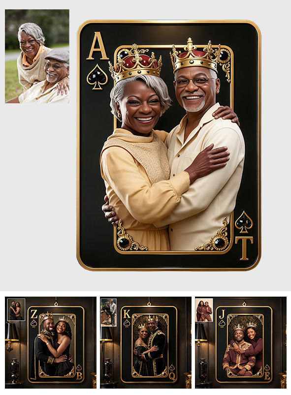 Panneau Métallique Personnalisé Roi & Reine - Couple Photo Personnalisée
