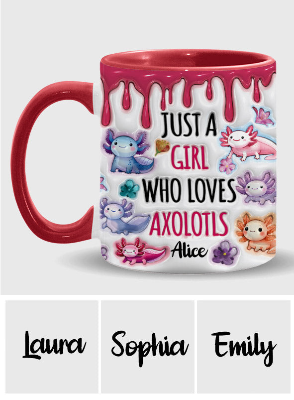 Just A Girl Who Loves Axolotls - Personalized Axolotl Accent Mug