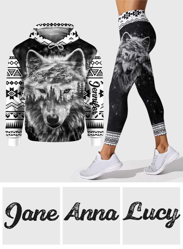 Strong Wolf - Personalized Wolf Hoodie and Leggings