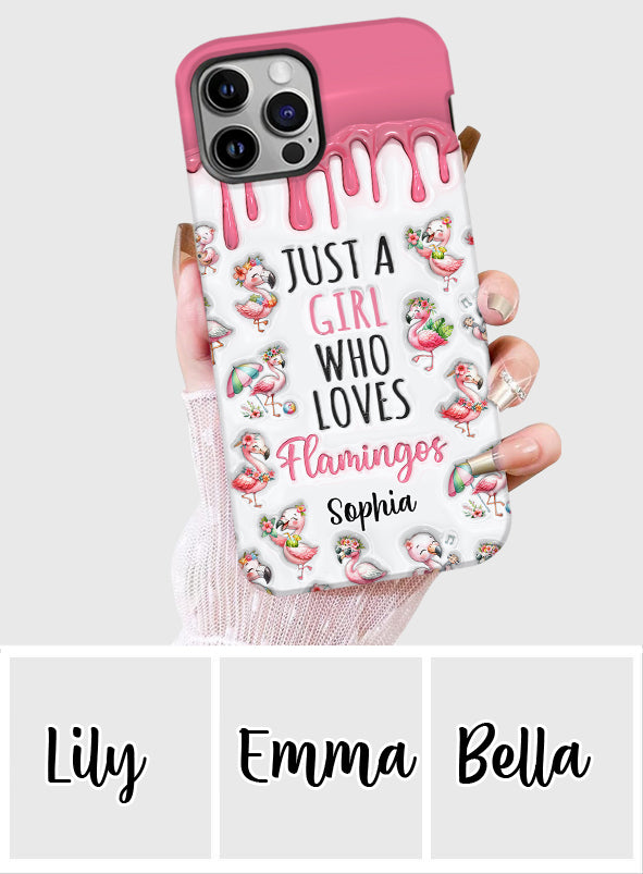 Just A Girl Who Loves Flamingos - Personalized Flamingo Full Print Phone Case