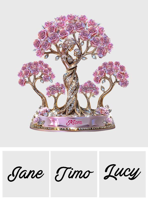 The Love Between Mother And Her Kids Christmas Gift For Mom, Grandma - Personalized Mother Custom Shaped Acrylic Plaque