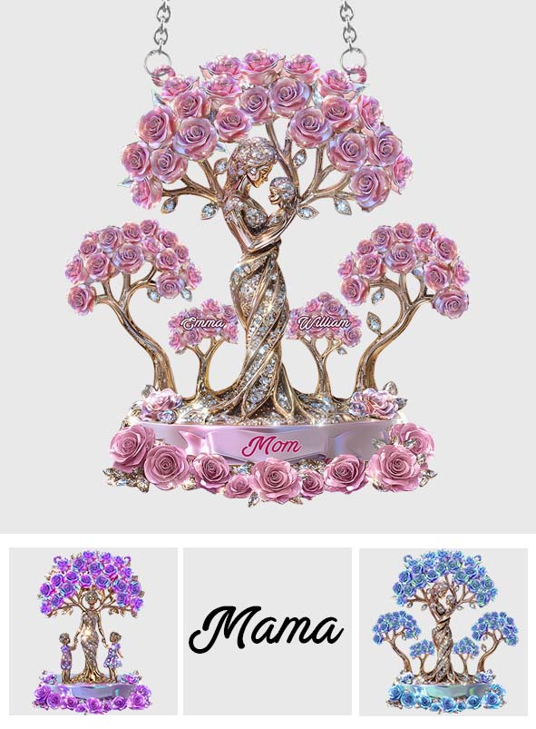 The Love Between Mother And Her Kids - Personalized Mother Window Hanging Suncatcher Ornament