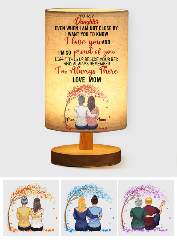 Light This Up When You Miss Me - Personalized Daughter Tableside Lamp With Wood Base