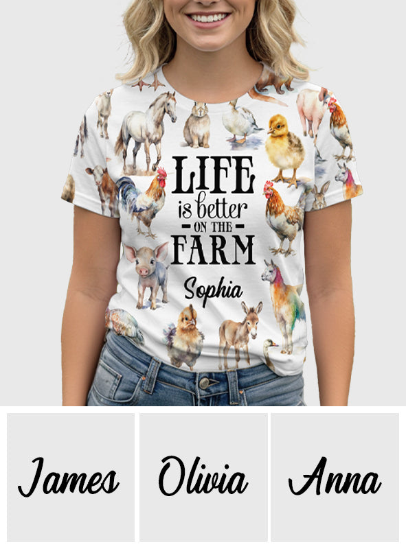 La vie est meilleure à la ferme - T-shirt personnalisé pour fermier