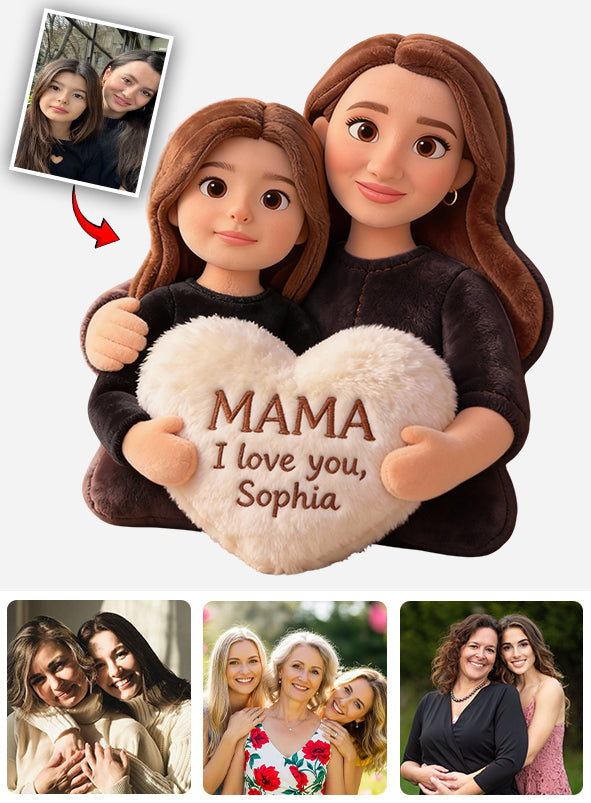 Je t'aime - Coussin personnalisé en fausse fourrure pour maman