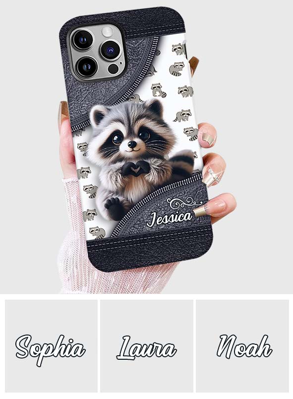 Adorable raton laveur - Coque de téléphone personnalisée avec motif raton laveur intégral
