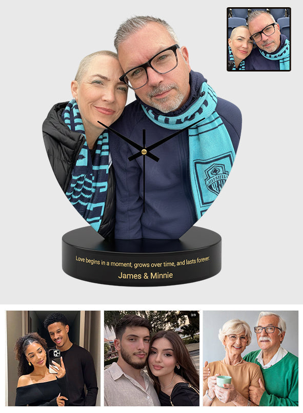 Cadeau pour mari, petit ami, amoureux - Plaque horloge de bureau personnalisée pour couple
