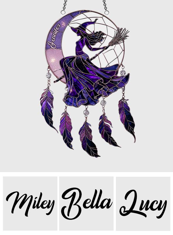 Beautiful Witch - Personalized Witch Window Hanging Suncatcher Ornament