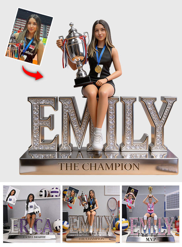 Any Sport - Volleyball, Football, Basketball, Baseball... - Personalized Volleyball Custom Shaped Acrylic Plaque