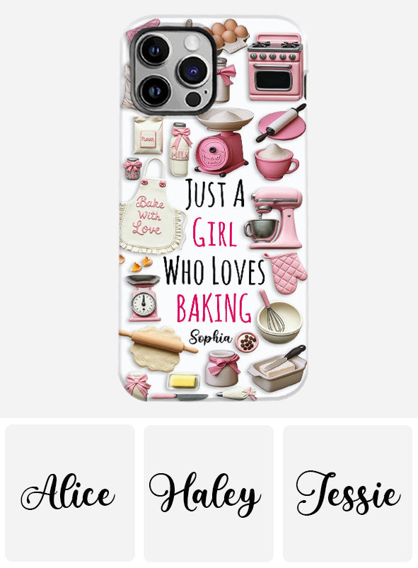 Une fille qui adore pâtisser - Coque de téléphone personnalisée avec impression intégrale sur le thème de la pâtisserie