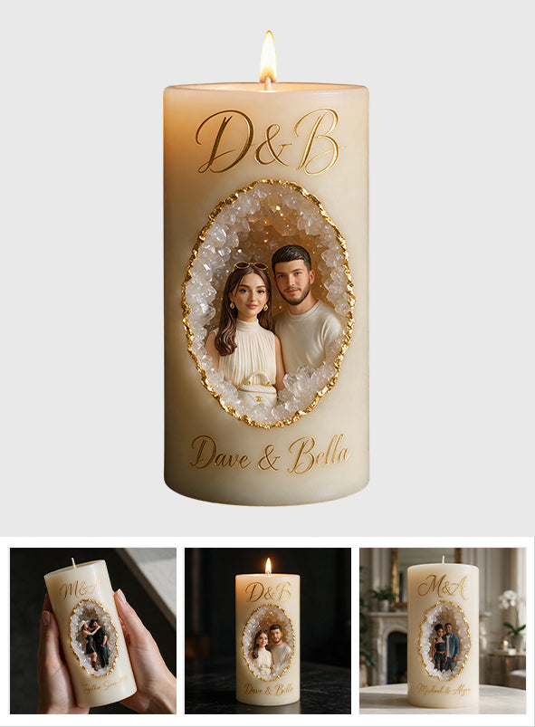 Custom From Any Photo - Personalized Couple Flameless Candle