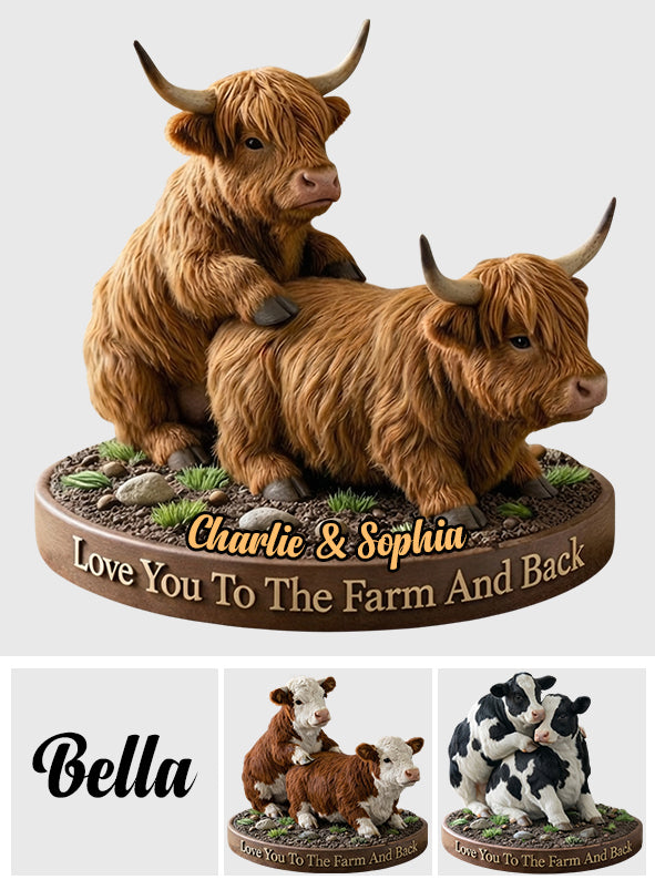 Couple de vaches coquines, cadeau amusant pour fermier - Plaque acrylique personnalisée en forme de fermier