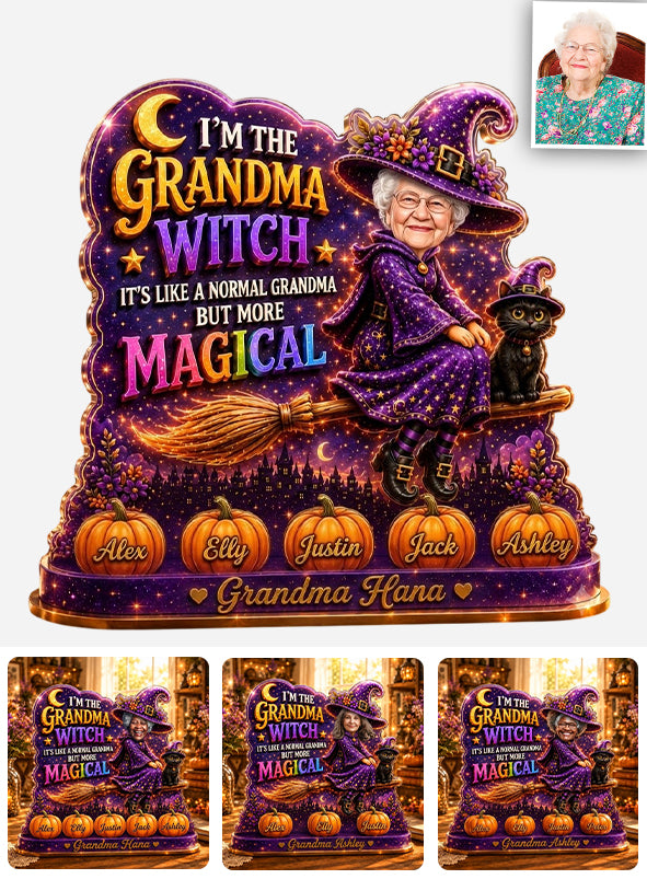 Grandma Witch, Gift for Grandma - Personalized Witch 2-Side Printed Acrylic Plaque