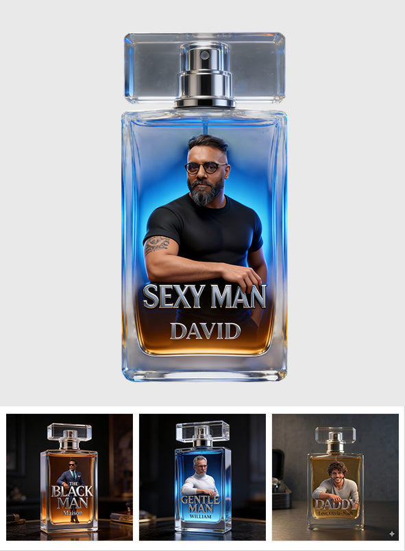 Cadeaux de Luxe pour Homme - Personnalisé à Partir de Photo - Flacon de Parfum Rechargeable Personnalisé
