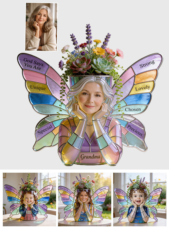 Custom Any Photo - God Says You Are - Personalized Christian Acrylic Pot