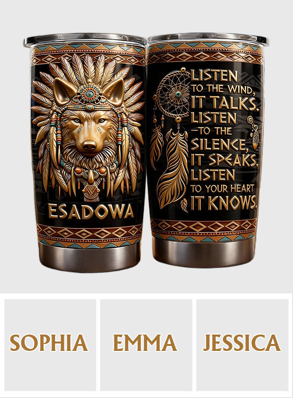 Fierté autochtone, Loup amérindien - Gobelet amérindien personnalisé