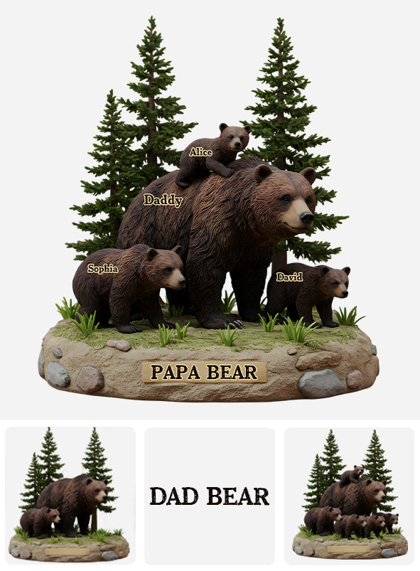 Papa Ours - Plaque acrylique personnalisée pour père, en forme de pièce.