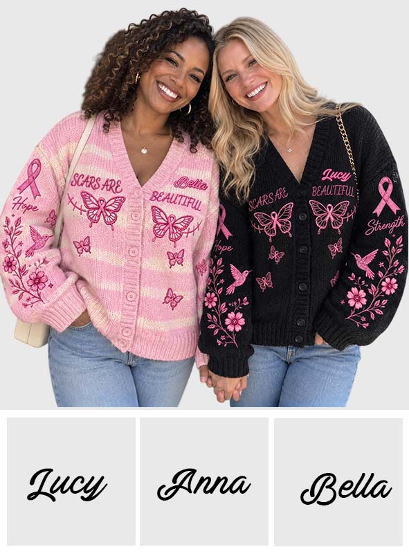 Breast Cancer Awareness - Personalized Breast Cancer Awareness Cardigan Sweater