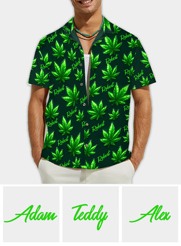 Défonçons-nous ! - Chemise hawaïenne personnalisée sur le thème du cannabis