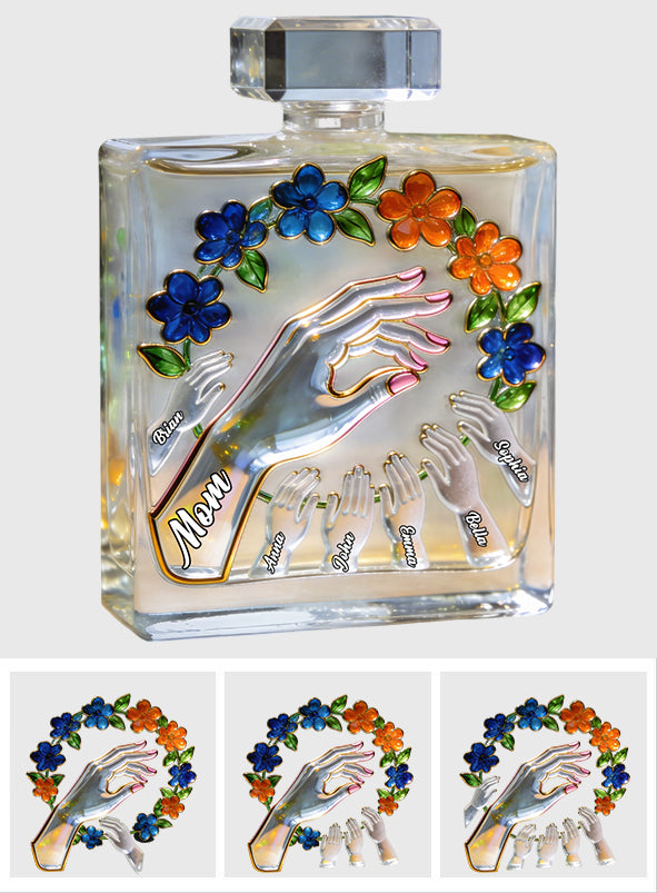 Mom And Kids Hands - Personalized Mother Refillable Perfume Bottle
