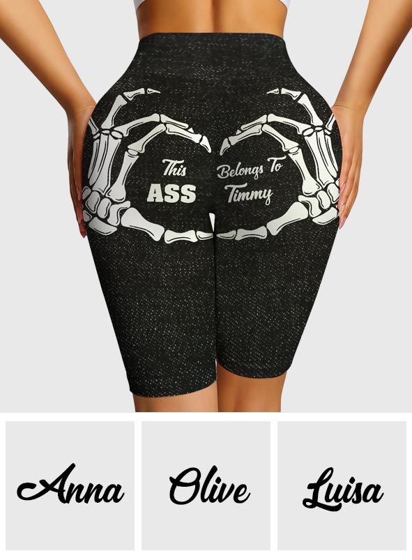 Cadeau amusant pour elle - Short cycliste taille haute personnalisé pour couple