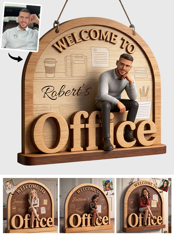 My Office - Personalized Colleague Custom Shaped Wood Sign