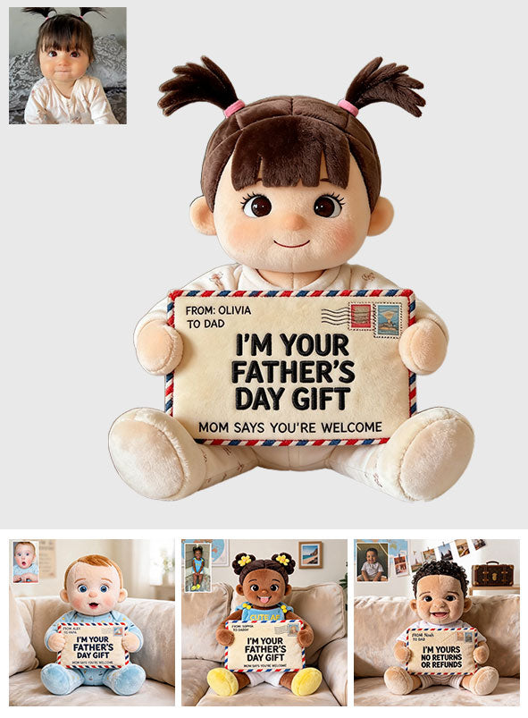 Coussin en Fourrure Synthétique Personnalisé pour Papa - Lettre Amusante