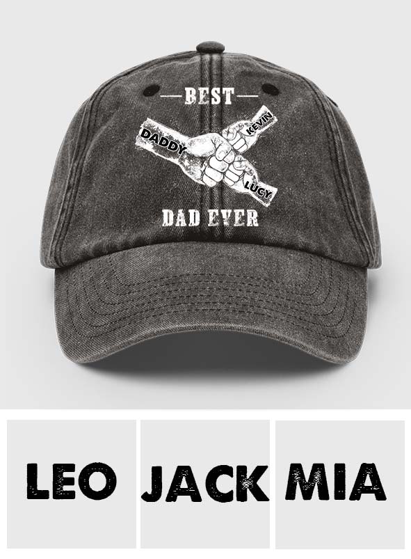Meilleur papa du monde - Casquette en jean délavée personnalisée