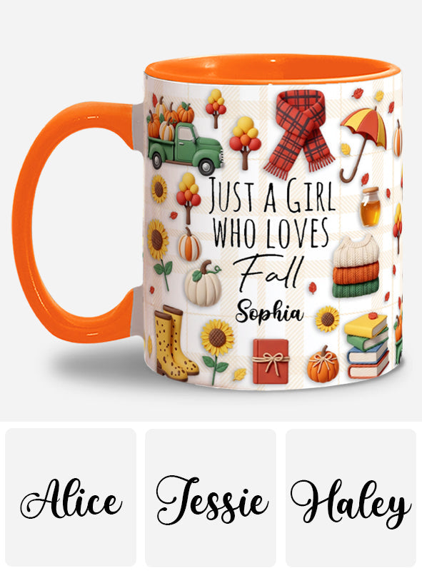 Mug personnalisé « Juste une fille qui adore l’automne »