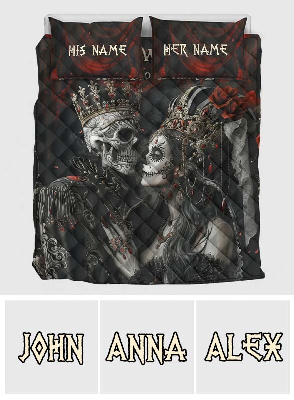 Nous nous sommes aimés d'un amour qui était plus que de l'amour - Ensemble de courtepointe personnalisé pour couple