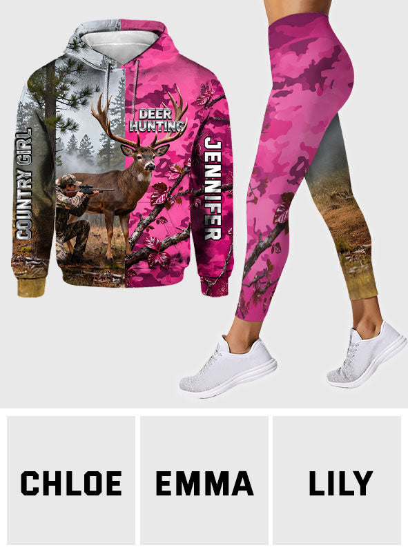 Chasse à la campagne - Sweat à capuche et legging de chasse personnalisés