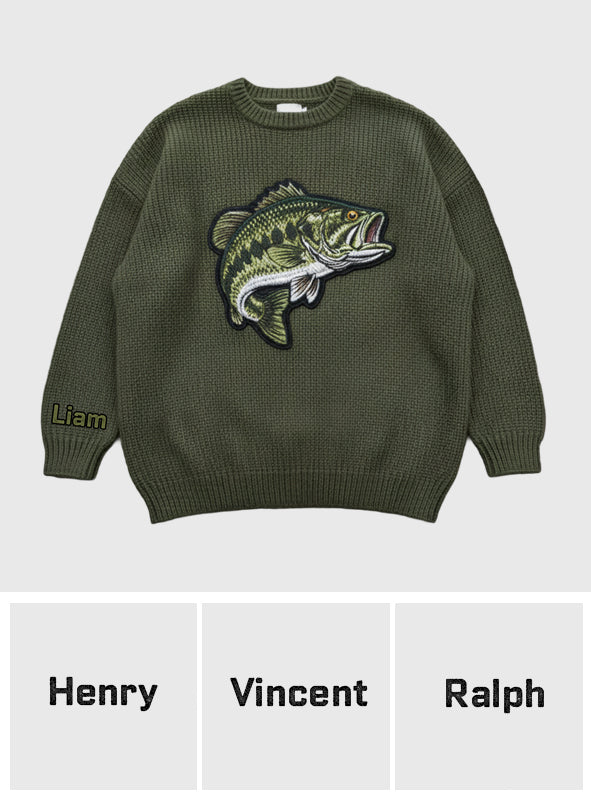 Love Fishing - Personalized Fishing Ugly Sweater