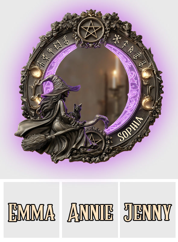 Practical Magic - Personalized Witch Wall Mirror With LED Light