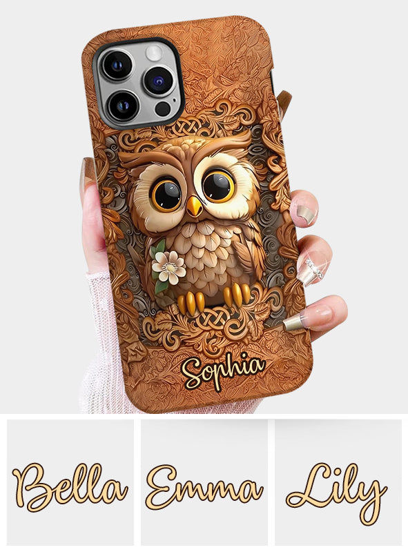 Magnifique hibou - Coque de téléphone personnalisée avec motif hibou intégral