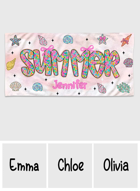 Summer Beach Vibes - Personalized Sea Lover Quick-dry Beach Towel/ Bath Towel