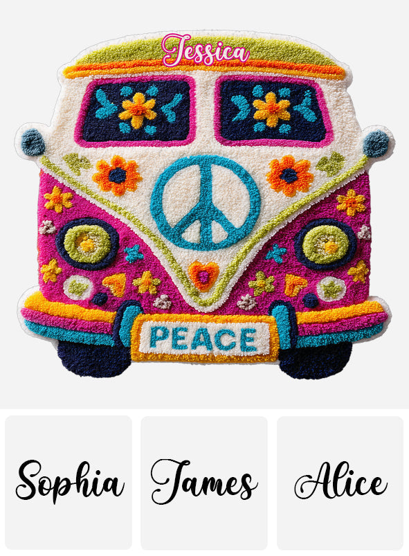 Tapis Hippie Van - Tapis touffeté antidérapant personnalisé
