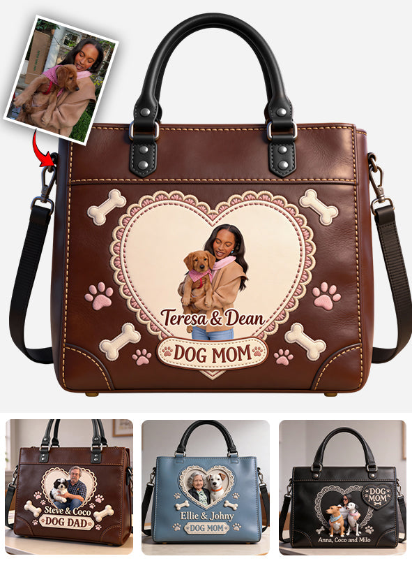 Dog Mom - Personalized Dog Leather Handbag