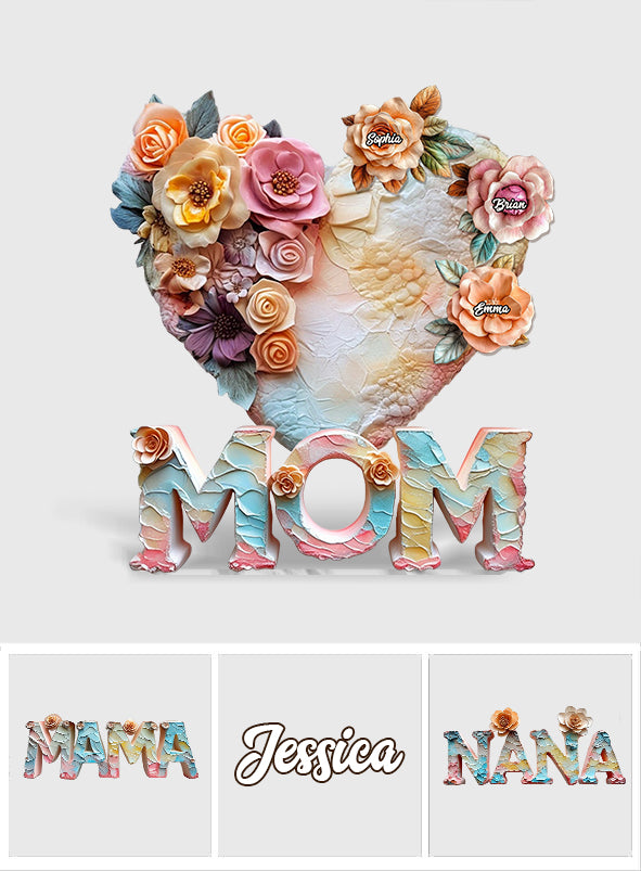 Floral Motherhood - Personalized Mother Custom Shaped Acrylic Plaque