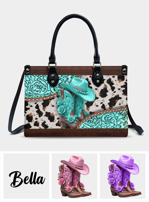 Bottes de cowgirl western - Sac à main en cuir personnalisé pour cowgirl