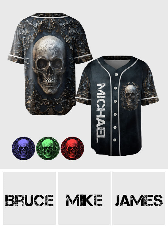 Strong Skull - Personalized Skull Baseball Jersey